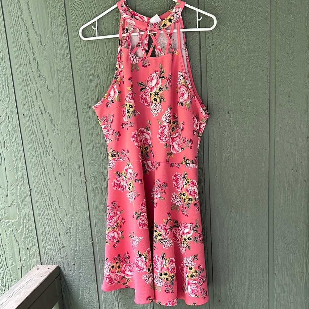 No Boundaries Pink Floral Dress